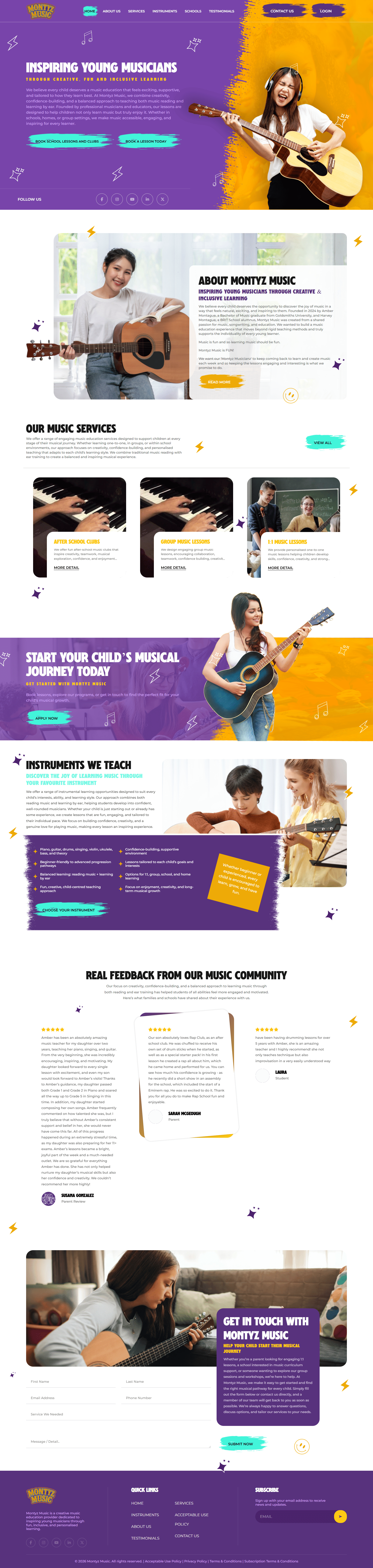 Montyz Music homepage