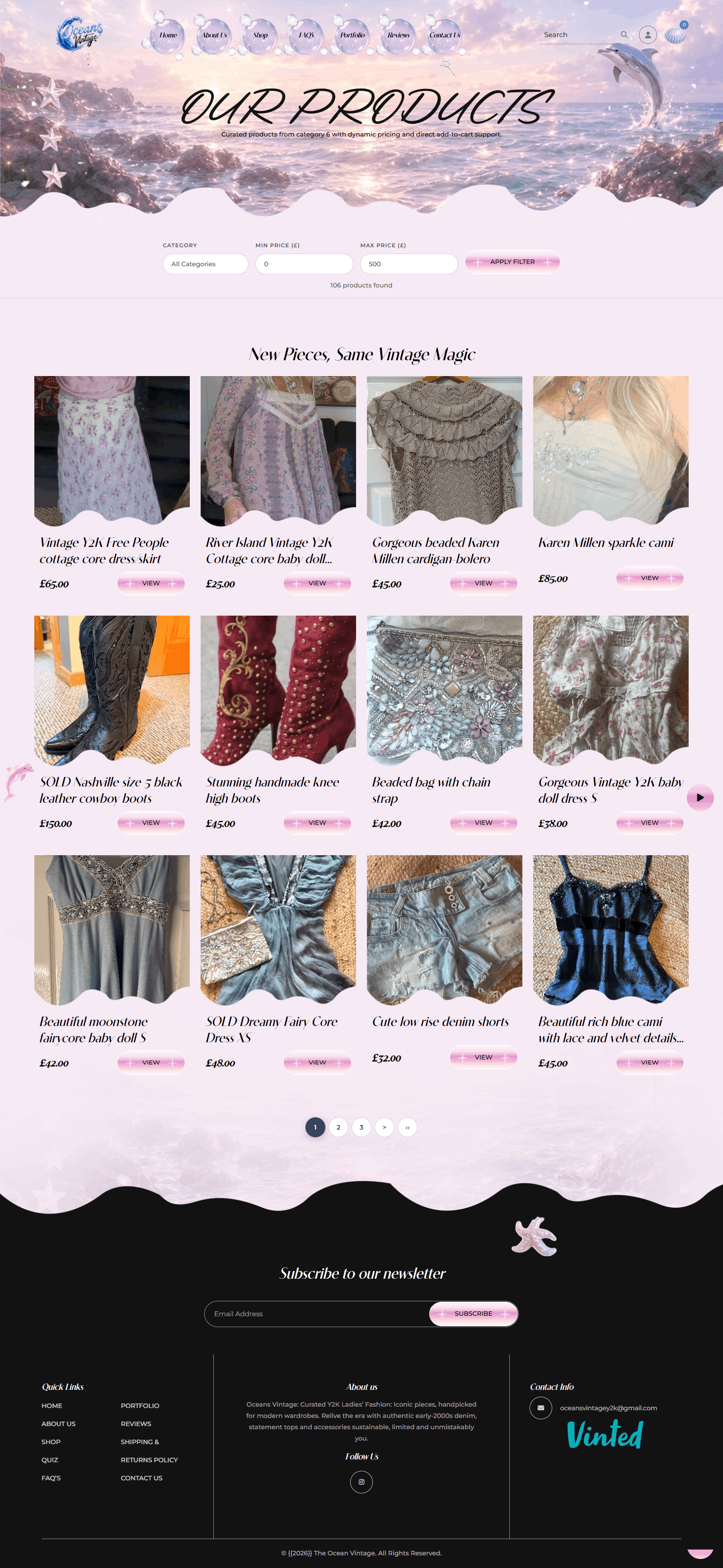 Oceans Vintage collections page