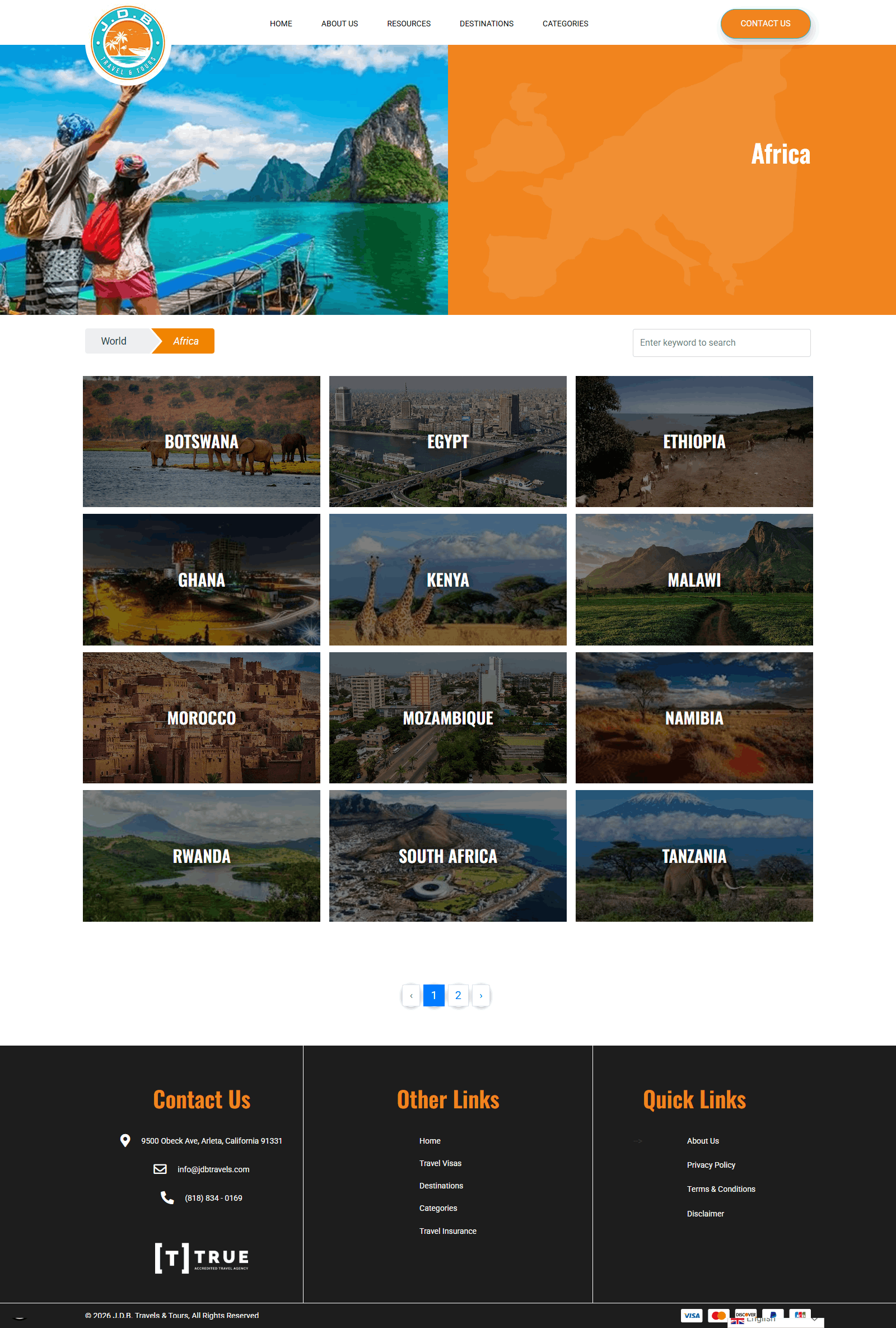 JDB Travels destinations