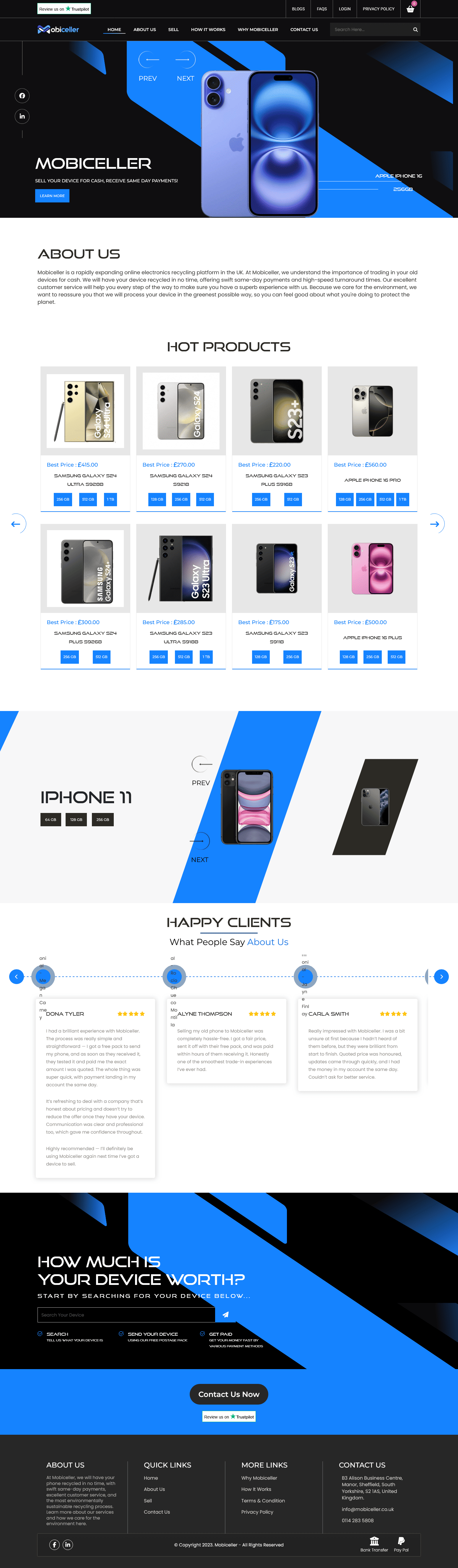 Mobiceller homepage